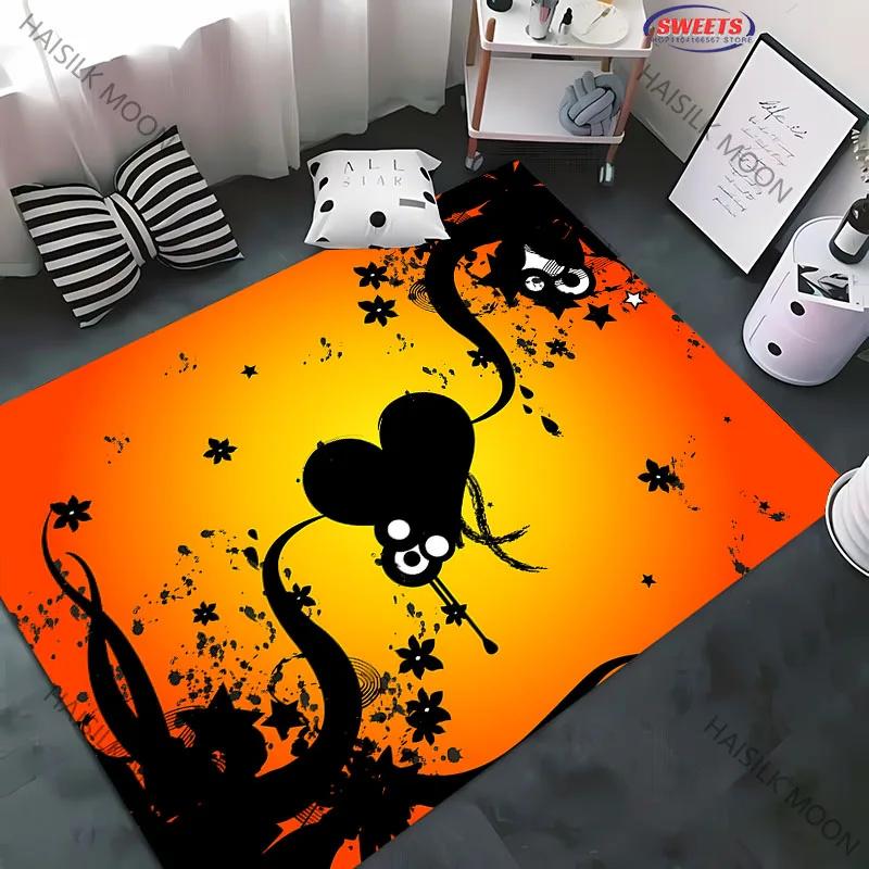 Artistic Love Rug Printed Decorative Mat for Living Room Bedroom Office Cozy Large Area Rug for Home Play Spaces