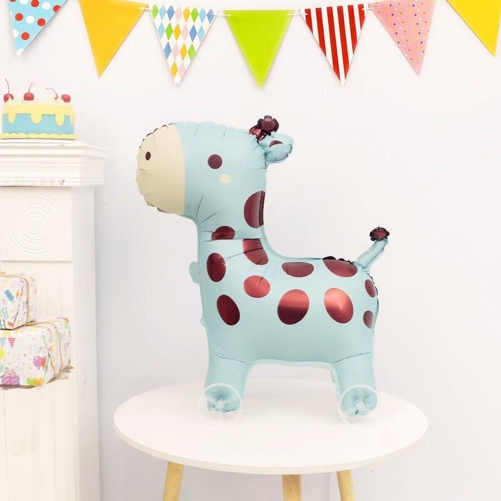 With Wheels Cartoon Movable Balloon Animals Walking Balloon Kids Birthday Party Decoration