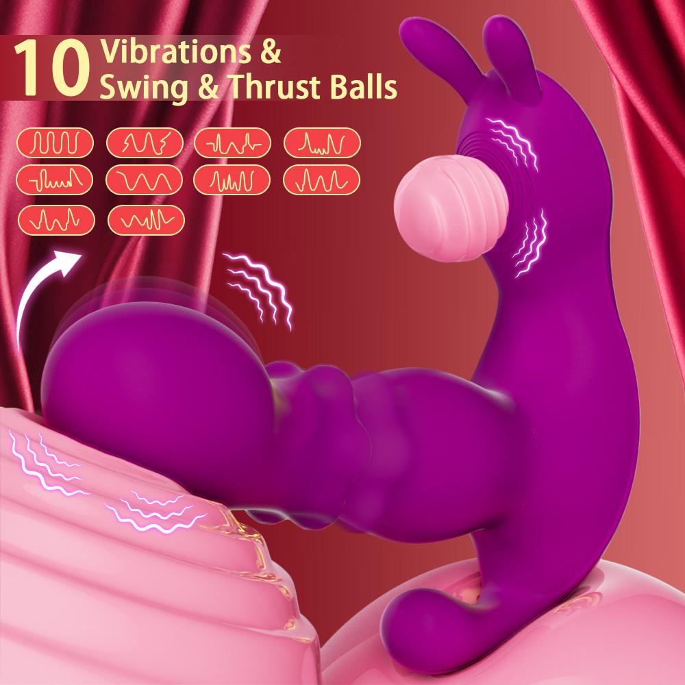 Jucării Sexuale Feminine, Vibrator Dildo Punct G Purtabil Controlat prin APP, 3-în-1 10 Moduri de Frecvență Ajustabile Stimulator Clitoral Fluture Jucării Sexuale pentru Adulți
