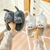 Kış Kadın Terlikleri Kedi Tutan Karikatür Sevimli Ev Pamuklu Terlikler Kış Yeni Yumuşak Taban Kalınlaştırılmış Sıcak Çift Peluş Ayakkabılar