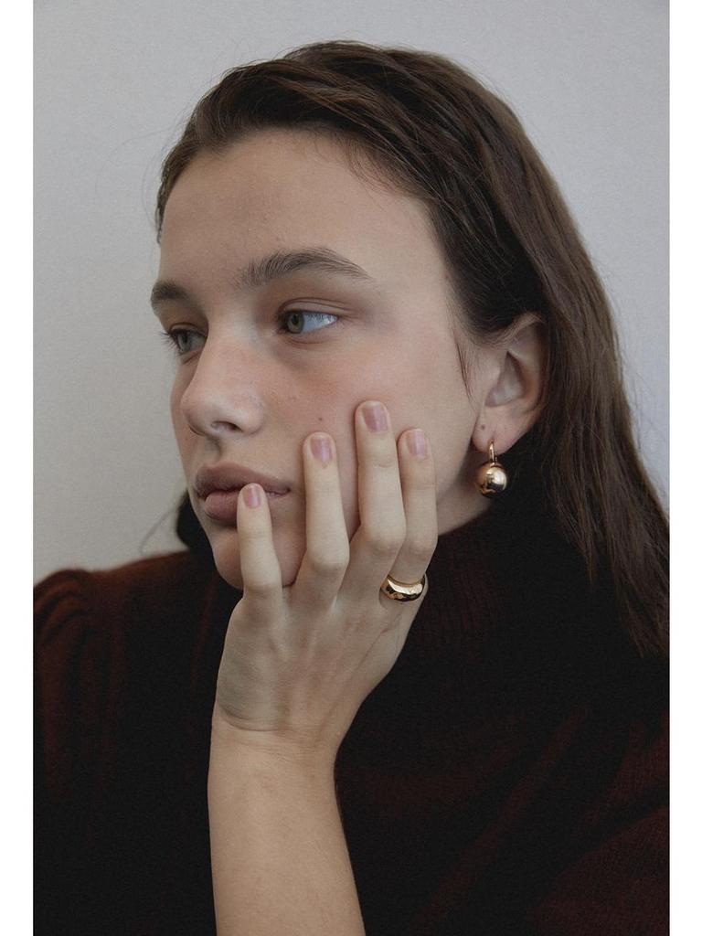 Boucles d'oreilles clous boule en métal style blogueuse coréenne – Design rond petit à la mode or et argent