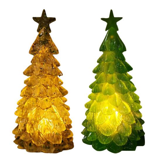 LED Christmas Tree Night Light Glowing Tree Decoration Festive Tabletop Ornament Atmosphere Party Holiday Gift