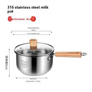 316 stainless steel pot super thick baby food pot stainless steel  soup baby milk  cooking one pot
