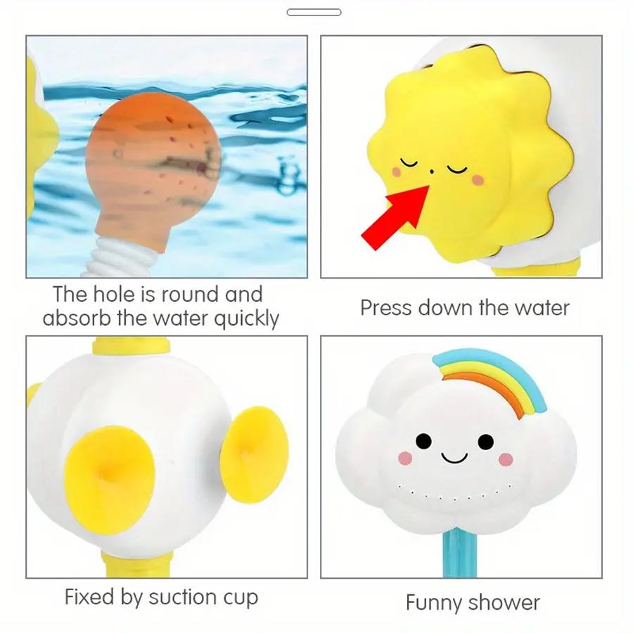 1pcs Children's Bath Spray Sunflower Shower Press Water Summer Rainbow Cloud Shower Baby Bathroom Water Toy