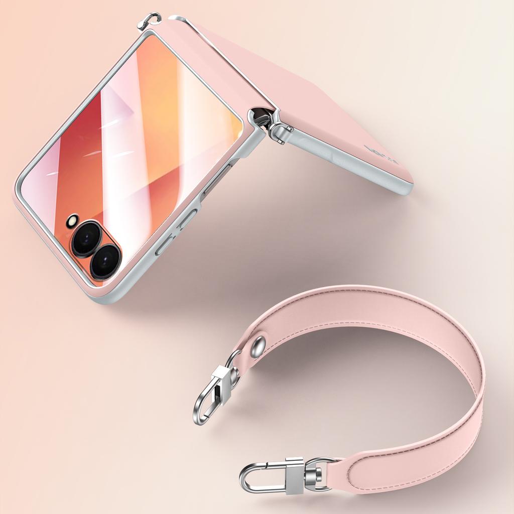 SULADA For Samsung Galaxy Z Flip7 5G Case with Strap Leather Back Phone Cover Hinge Protection