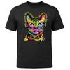 Colorful Pop Art Cat Pet Lover Graphic Print T‑Shirt