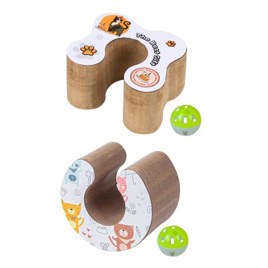 Cats Accordion Toy Foldable Cat Scratch Board with Bell Ball Portable Changeable Cat Scratcher Toy for Indoor Cats Anxiety Relief Exercise