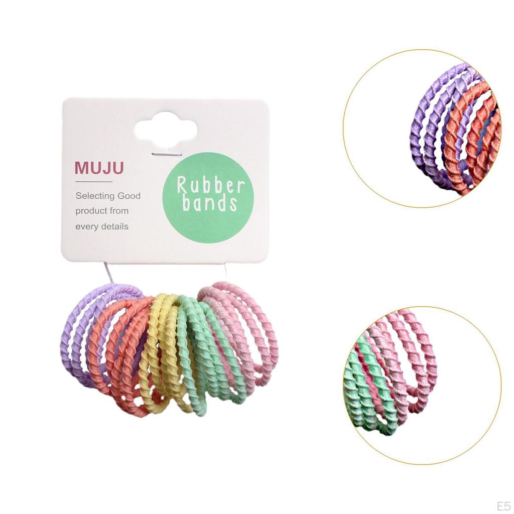 20 Count Spiral Hair Ties, Strong Hold Ponytail Holders for Various Types