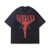 TKPA American Retro Nirvana Band Vintage Washed Short Sleeve T-shirt for Men