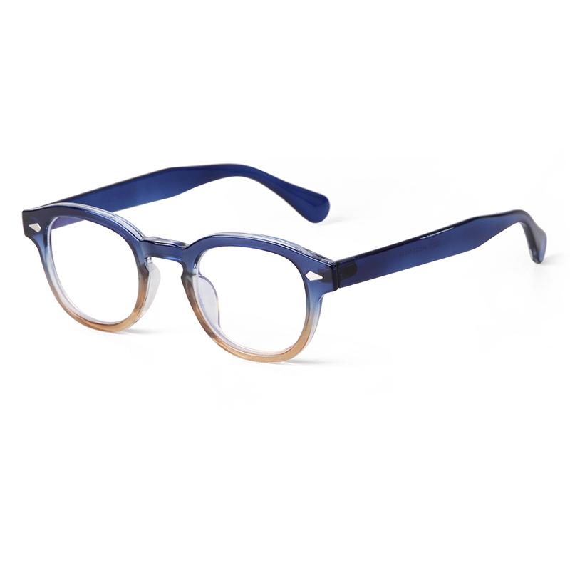 Lunettes de Soleil Rondes Bleues Transparentes Mode UV400 Rétro Rivet Écaille Carré Petit Lunettes de Soleil pour Femmes Hommes
