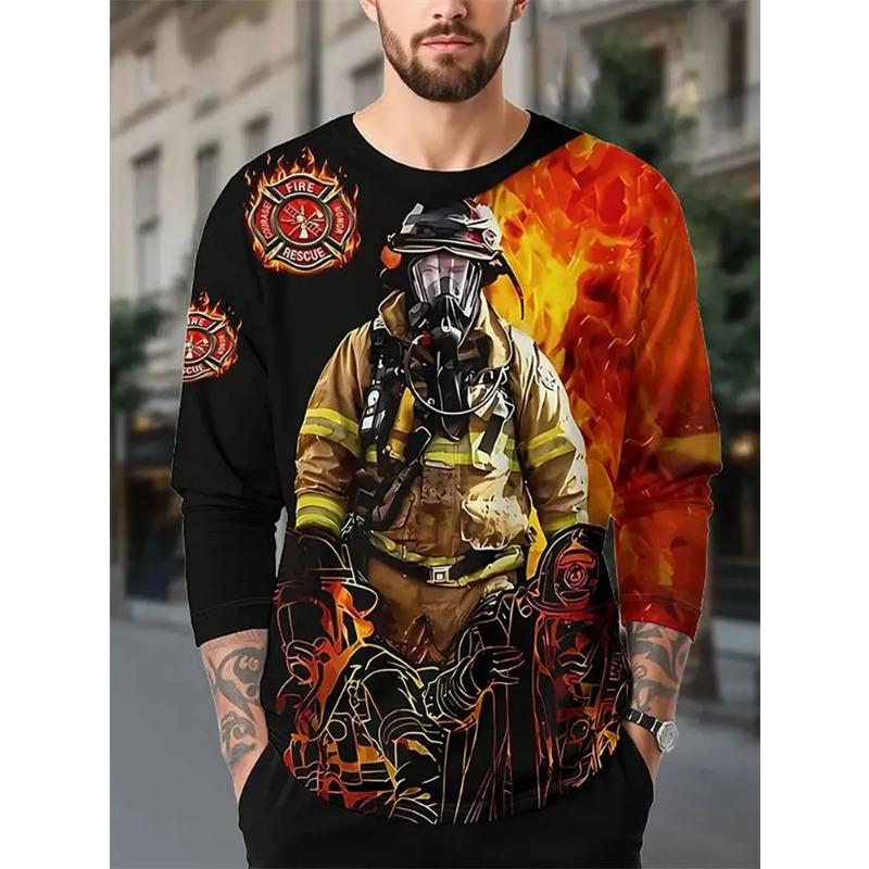 

Мужская 3D футболка Футболка с крутым узором Летняя уличная футболка с круглым вырезом Футболка оверсайз 5XL