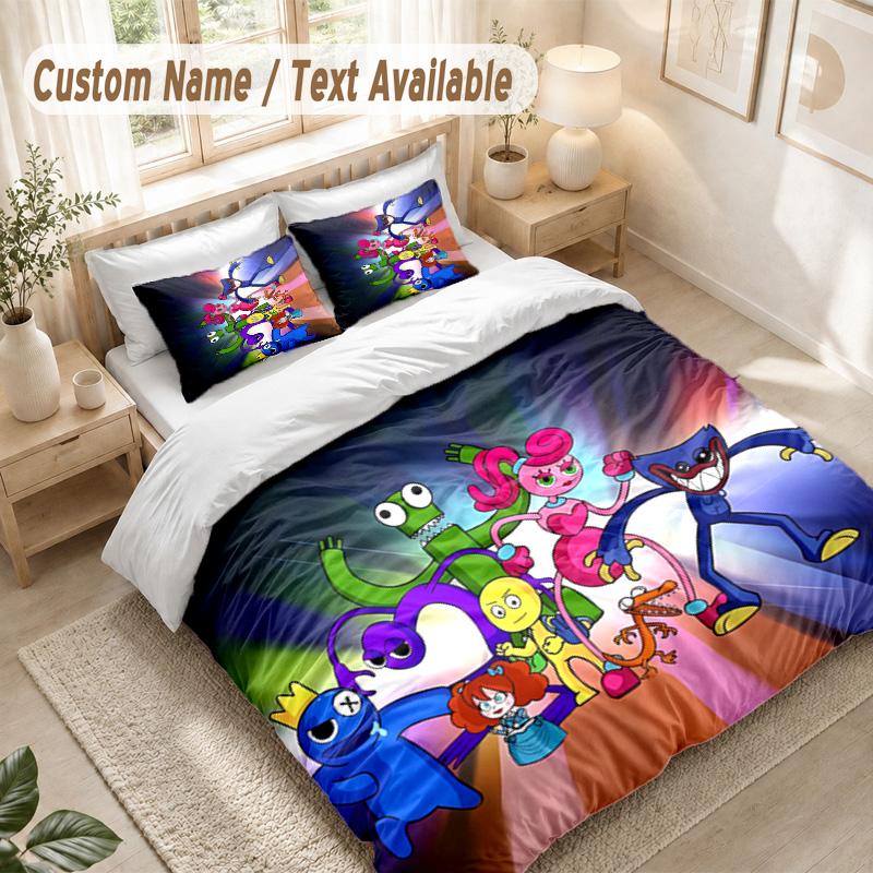 Set Biancheria da Letto Rainbow Friends, 1 Copripiumino & 2 Federe Morbido Confortevole Camera da Letto Tessile per la Casa Decorazione