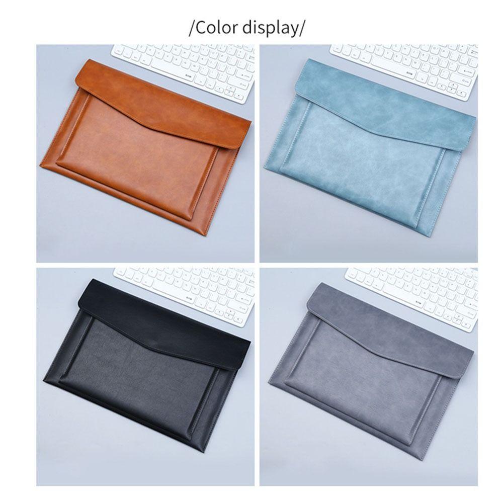 Large Capacity Document Bag Leather Laptop Cases Portable Archive Bag