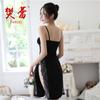 Sexy lingerie split lace suspenders female sexy bed long dress sleeping uniform temptation 44