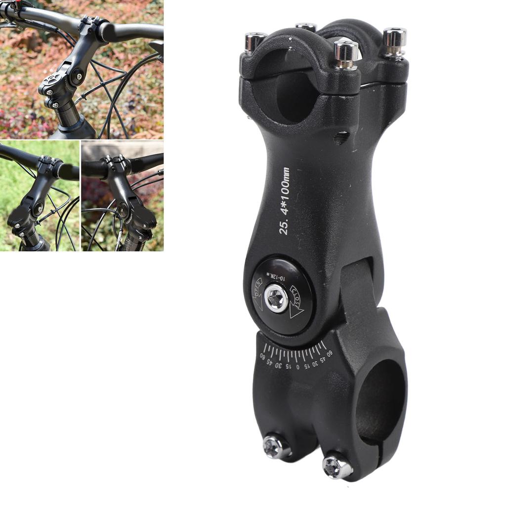100mm Cycle Stem Riser Aluminum Alloy 60 Degree Adjustable Mountain Cycle Handlebar Suspension Stem for Handlebar Extension 25.4mm