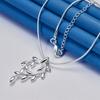 925 Sterling Silver 16-30 Inch Delicate Leaf Pendant Necklace, Suitable for Women's Fashionable Wedding Jewelry Accessories