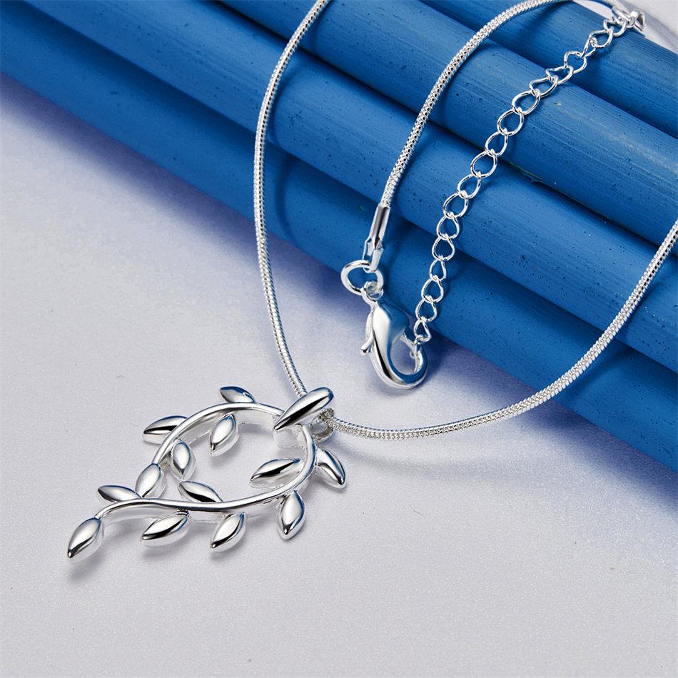 925 sterling silver 16-30 inch delicate leaf pendant necklace, suitable for women's fashionable wedding jewelry accessories