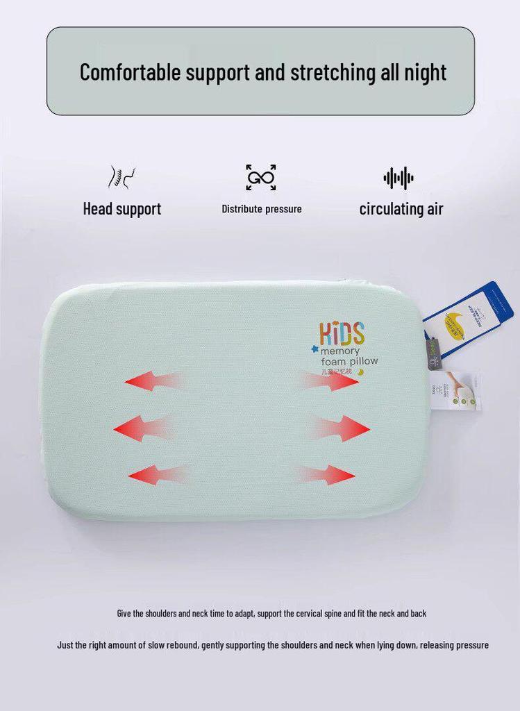 Children's Memory Foam Neck Protection Pillow for Students Aged 6+