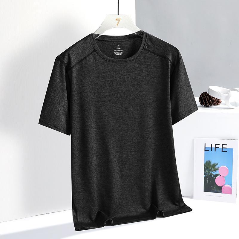 Летние качественные быстросохнущие футболки мужские больших размеров мужская футболка для кемпинга дышащая для путешествий базовая спортивная майка футболки S чёрный 1560₽