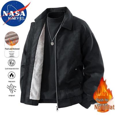 NASA MARVEL Men's Casual Faux Suede Jacket