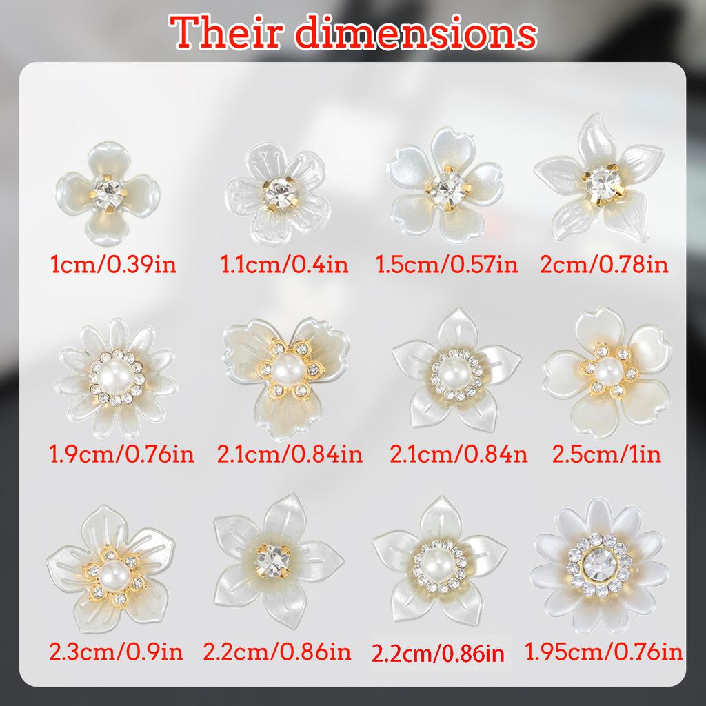 New 50pcs oversized gold background with diamond pearl flowers, DIY earrings, necklaces, headwear, jewelry making crafts
