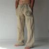 Casual Pants For Men With Printed Cotton Linen Fabric For Spring Urban Style Comfort