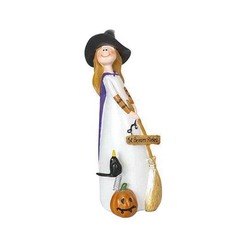 AEE4-Halloween Witch Figurines And Statues Home Decor Resin Witches Cute Elf Sculpture