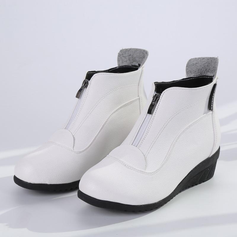 Square dance shoes women's soft-soled middle-heeled sports mother middle-aged dance shoes zipper autumn and winter short boots