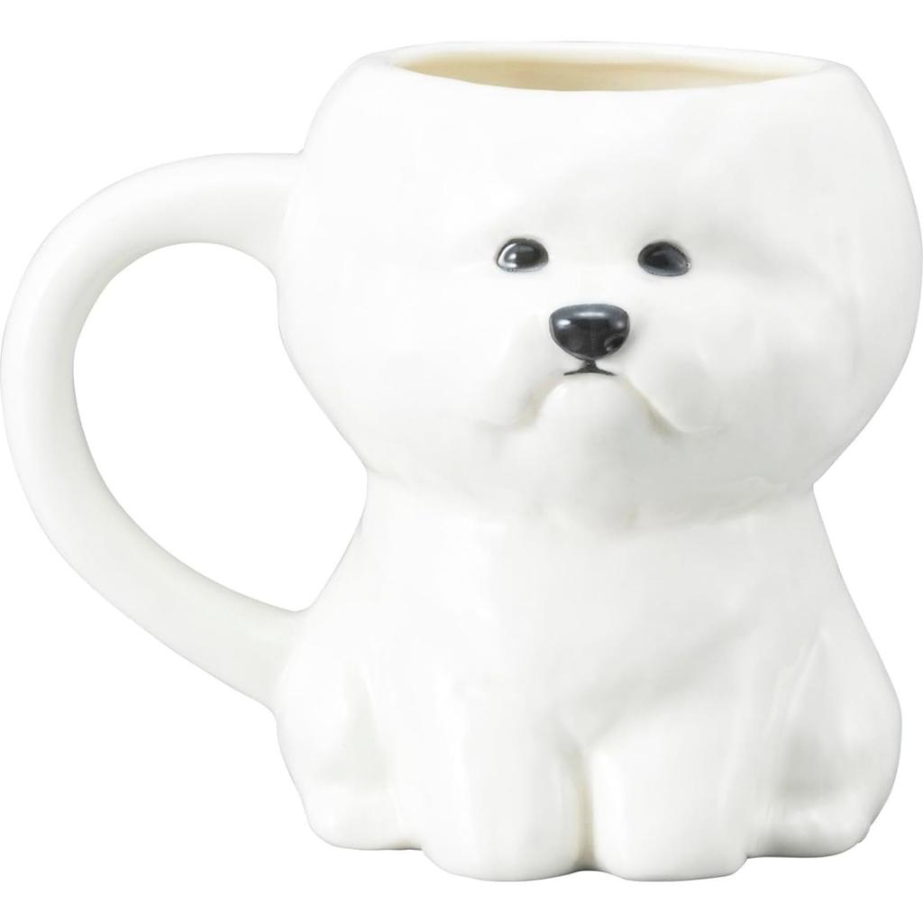 Cute Die-Cut Bichon Frise Mug, Animal Design, Dog, Approx. 340ml