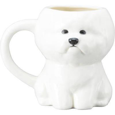 Cute Die-Cut Bichon Frise Mug, Animal Design, Dog, Approx. 340ml