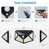 100LED/3 Modes Solar Wall Lamp Wireless Motion Sensor Human Waterproof Spotlights Stairs Outdoor Wall Light Garden Decoration