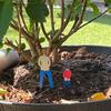 Potted Wooden Mini Insert Plaque Family Patio Home Planter Decoration