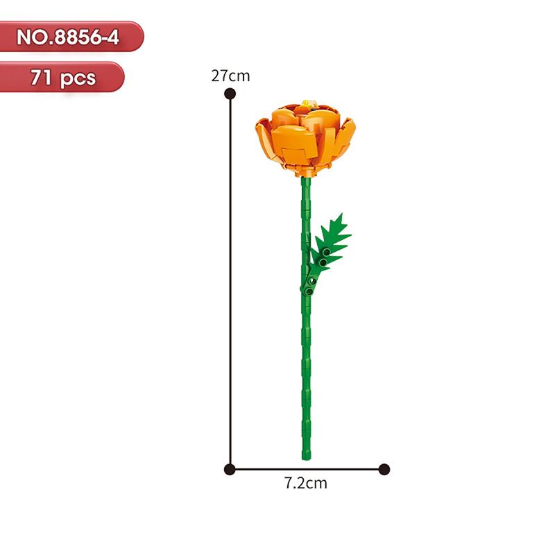 HOT MOC Flowers DIY Potted Plants Micro Landscapes Mini Art Construction Building Blocks Sets Model Dolls Brick Girls Toys Gifts