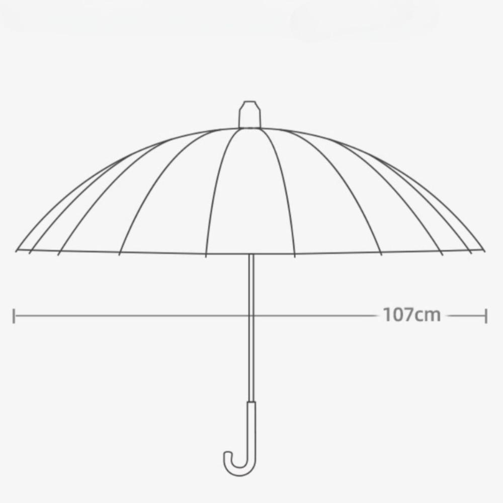 16 Bone Small Umbrella Long Straight Handle Umbrella PVC Waterproof Umbrella Upgraded Windproof Umbrella Outdoor Large Umbrella