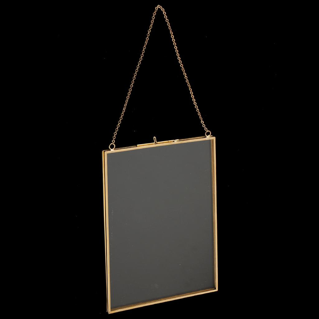 Brass Glass Metal Picture Photo Dried Plant Preserver