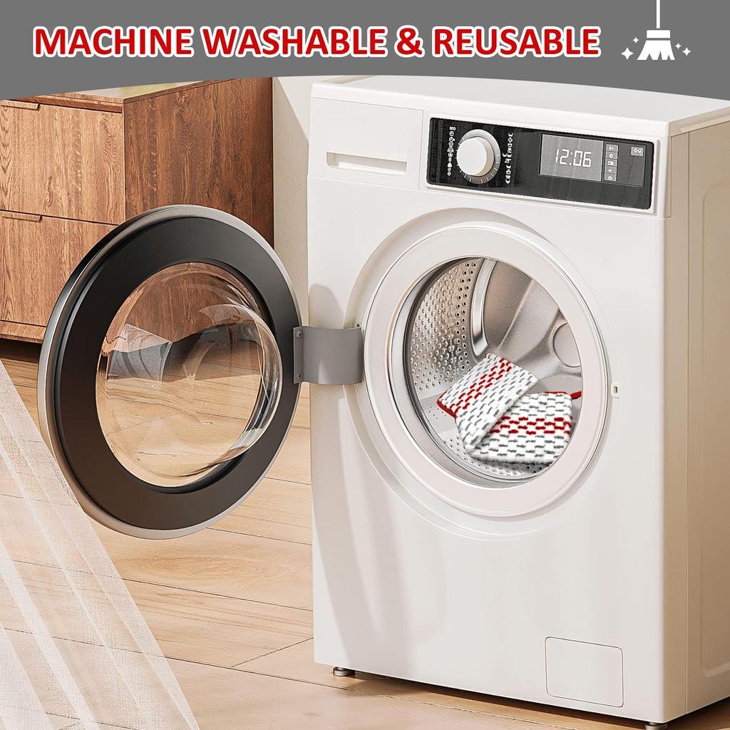 Microfiber Spray Mop Pads Compatible with Oceda ProMist MAX, Dual-Action Washable Flip Mop Pads Replacement for Dry Wet Floor Cleaning, 3 Packs Red