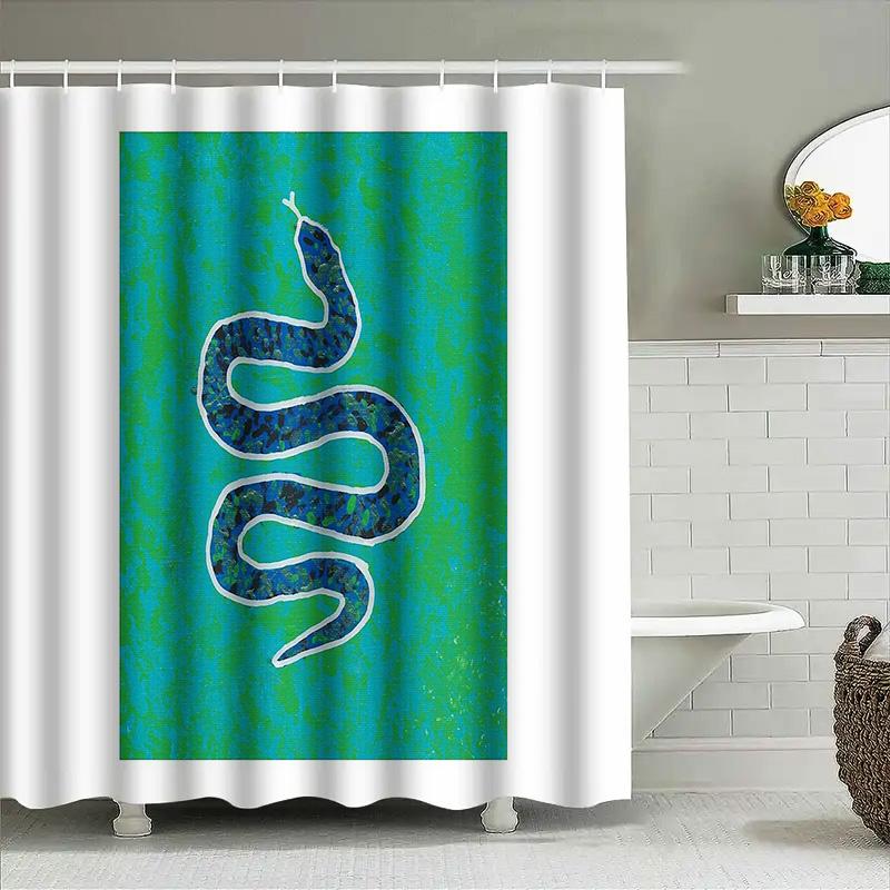 Ocean Waves Shower Curtain Blue Sea Beach Nautical Bathroom Decor Waterproof Fabric Liner Set