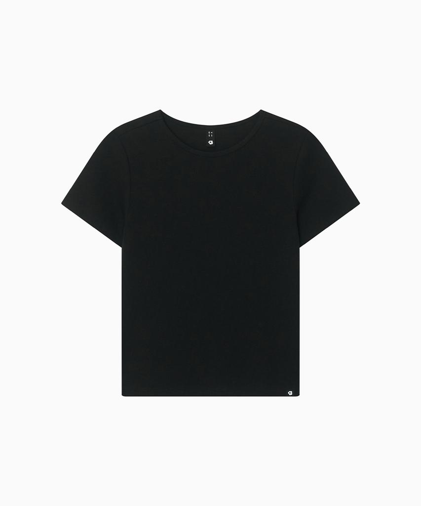Ohesio Basic Slim Ribbed T-Shirt, Black