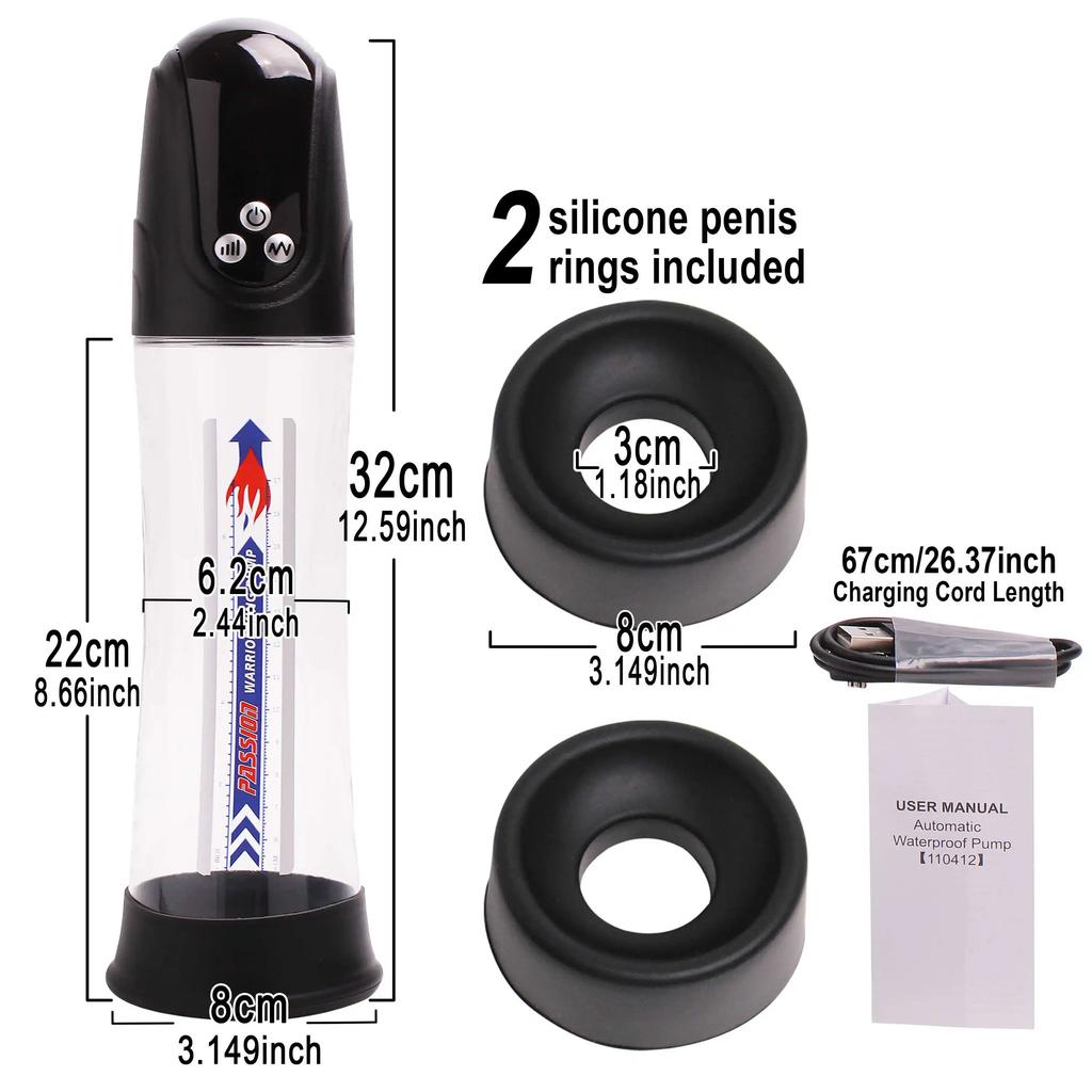 Manyjoy Male Penis Pump Vacuum Electric Increase Penis Delayed Ejaculation Stimulation Penis Male Masturbation Couple Sex Toys