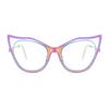 Glasses Blue Blocking Oversized Alloy Computer -1 -1.5 Screen Metal Colored Myopia Cat's Dioptersminus Feline Eye Light