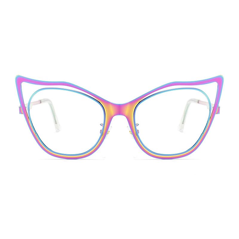 Glasses Blue Blocking Oversized Alloy Computer -1 -1.5 Screen Metal Colored Myopia Cat's Dioptersminus Feline Eye Light