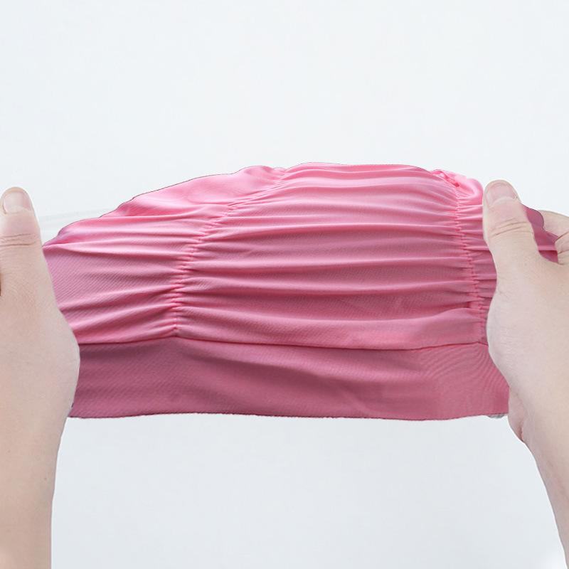 Printed Pleated Elastic Swim Cap Flower Breathable Comfortable Swimming Cap Adult Swim Cap