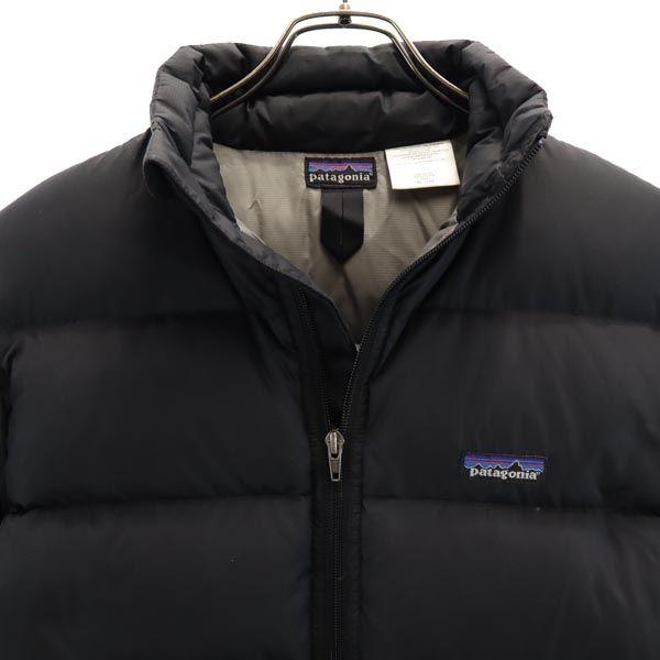 patagonia Outdoors Long sleeve Down jacket XL14 Black series logo Kid's Used