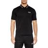 Emporio Armani Polo a maniche corte slim fit a righe con logo EA7 stampato da uomo top Nero 6DPF17-PJ27Z-1200