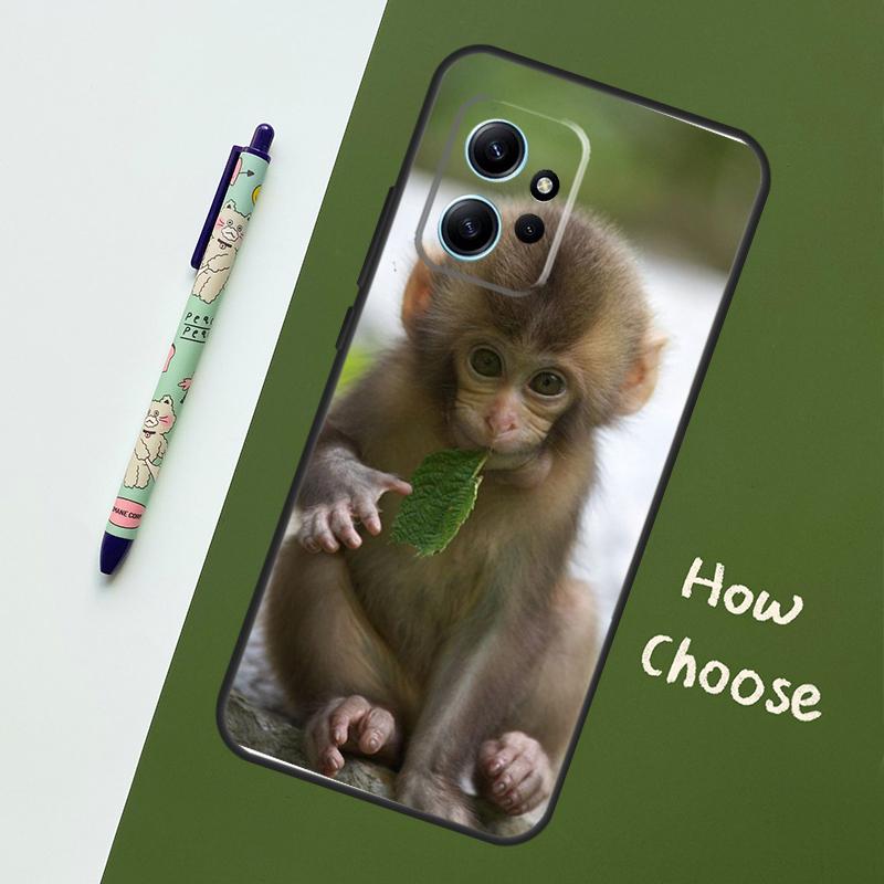 Cute Baby Monkey Animal Case For Xiaomi Redmi Note 12 11 10 9 Pro 12S 11S 10S 9S Back Cover For Redmi 12 9C 10C 12C