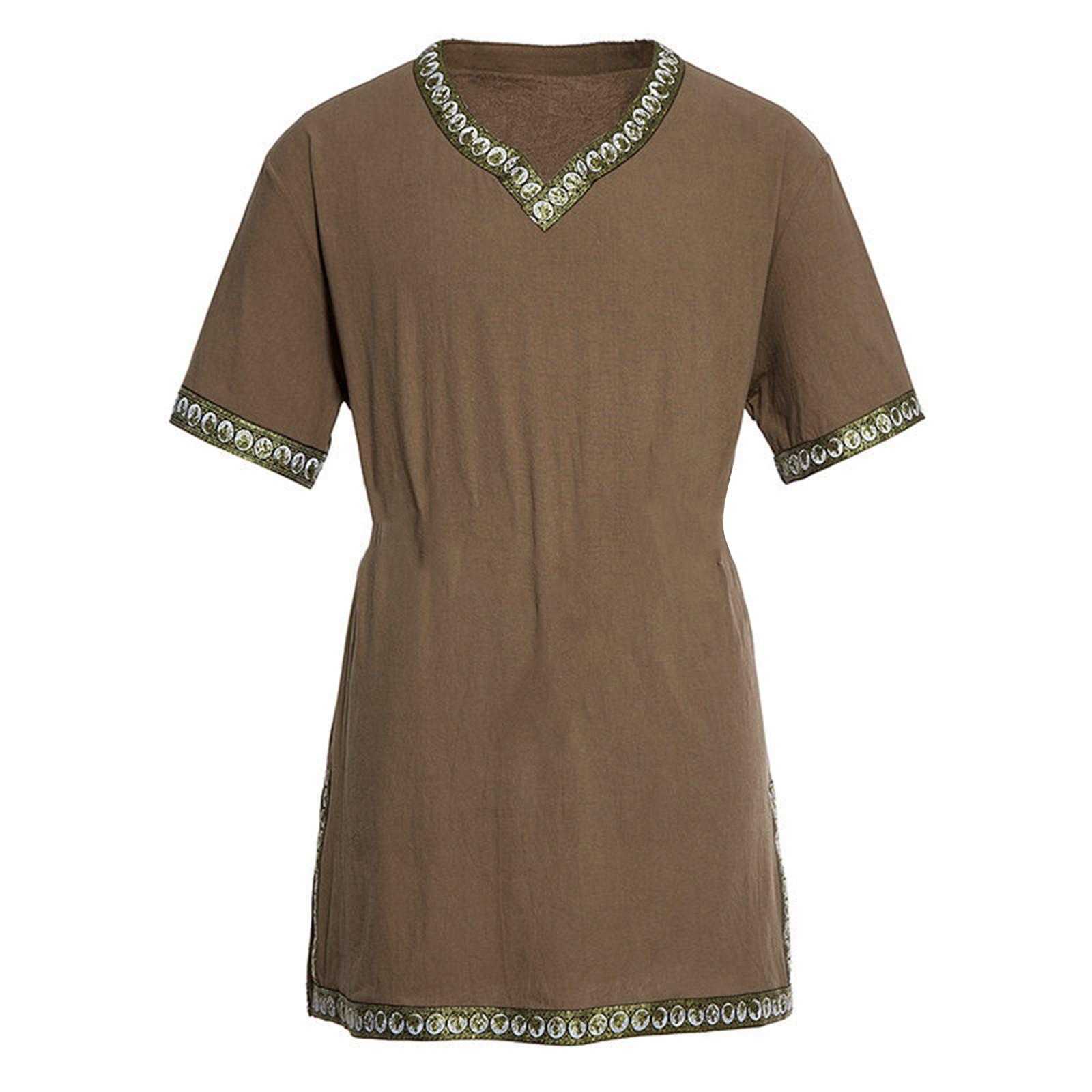 

Мужская рубашка с корсетом в стиле ретро, ​​повседневный модный мужской топ XL кофейный