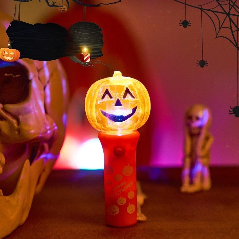 Halloween Glow Stick Pumpkin Ghost Handheld Kids LED Toys Halloween Props Small Gift Glitter Stick Party Decorations