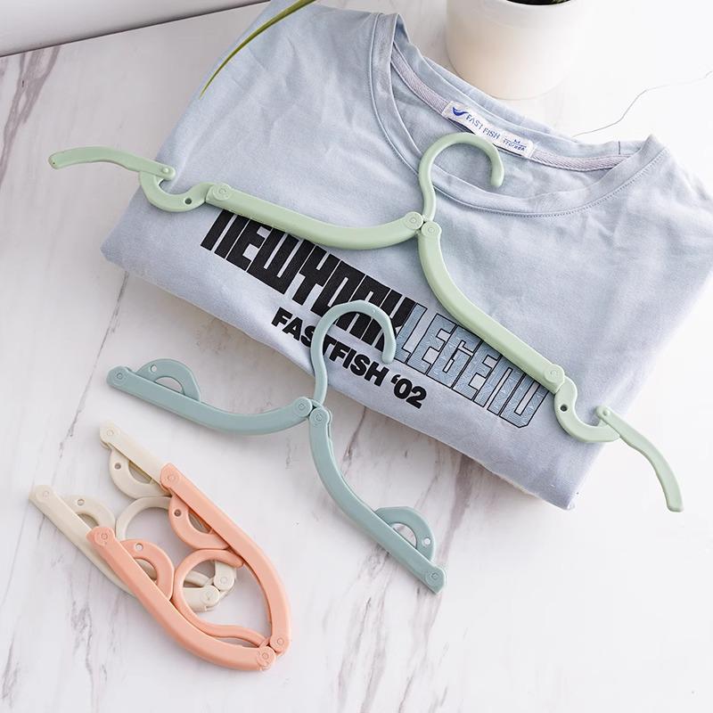 Portable Folding Clothes Hanger with Clips - Ideal for Travel and Business Trips
