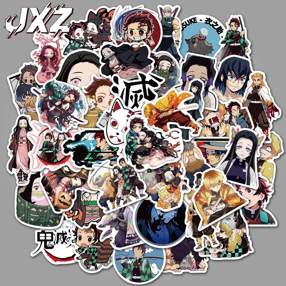 50-piece Unique Japanese Anime "demon Slayer" Graffiti Stickers For Personalizing Luggage Skateboards And Notebooks Durable Stickers