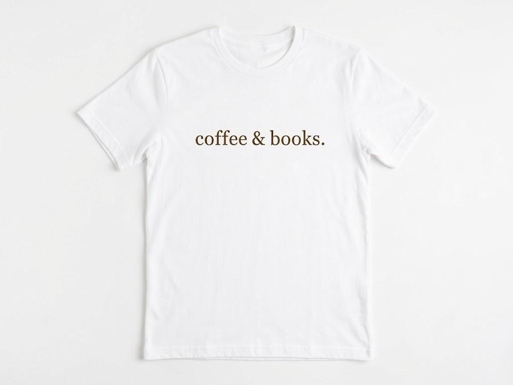Coffee Books T-Shirt Book Lover Gift Aesthetic Minimalist Tee Coffee Addict Unisex T-Shirt XL